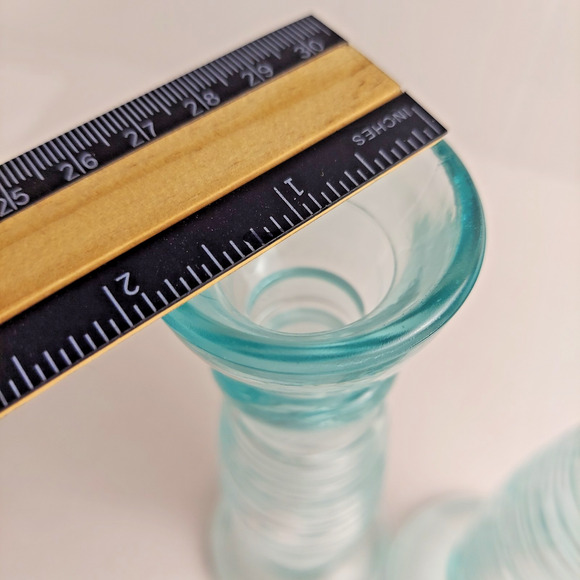 MCM Glass Italian Vases 9" Tall Light Blue Vetreria Etrusca VTG Italy Bud Vase - Picture 9 of 10